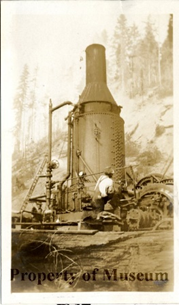 Sepia photo of a steam engine