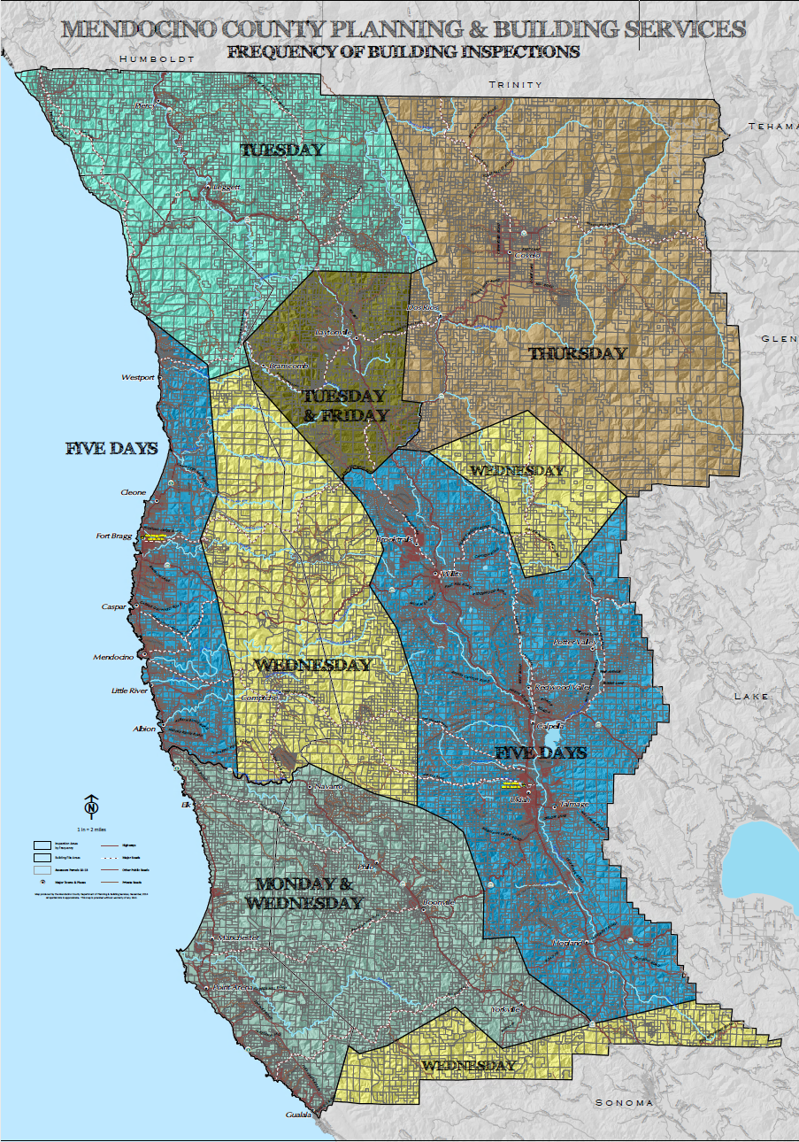 Frequency of building inspections map